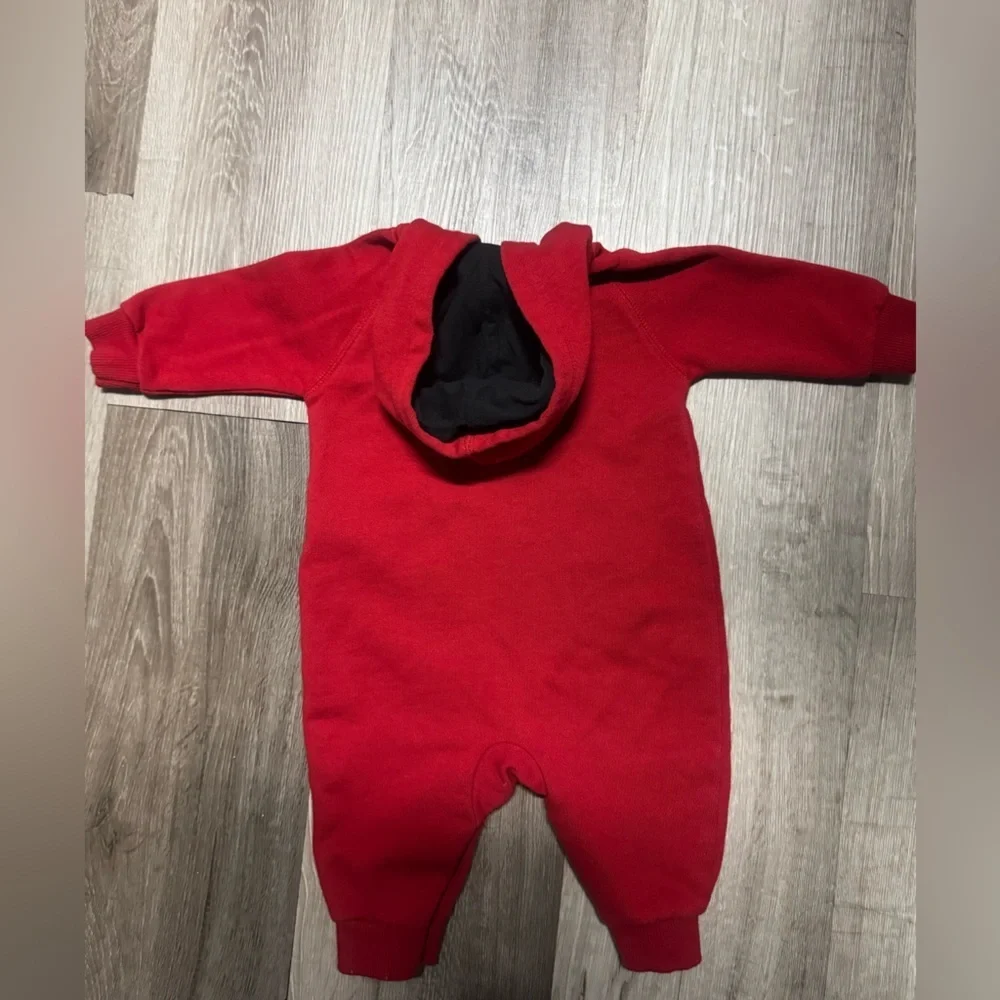 Nike Red Footies One Piece with Cozy Fleece